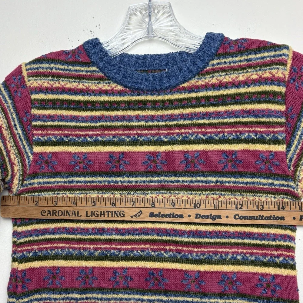 VTG Gymboree Rainbow Tag Striped Fair Isle Sweater Multicolor 90s L 4-5 Years